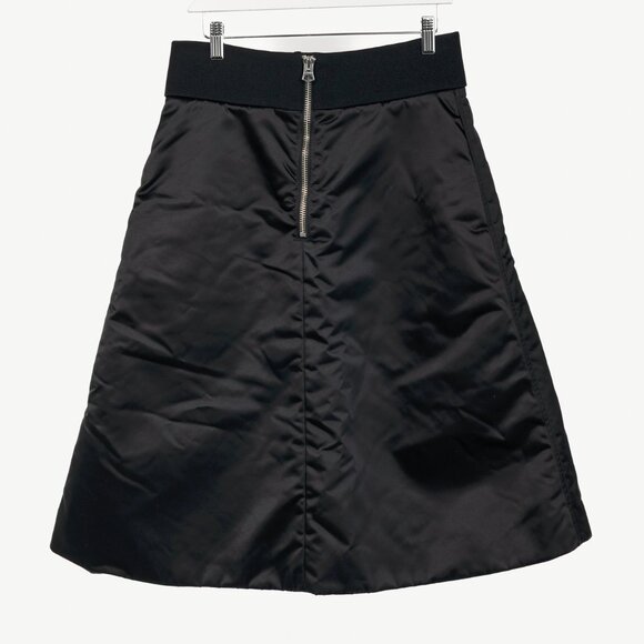 Acne Studios Pag Bomber Black Nylon A-Line Midi Skirt - Picture 2 of 8